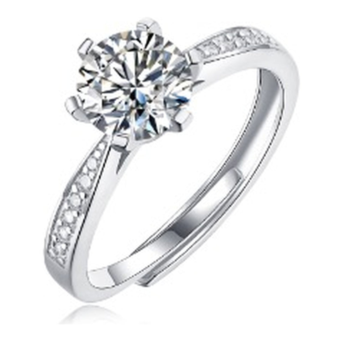 Promise 1 Carat Moissanite Solitaire Ring in Sterling Silver