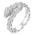 Serpent Moissanite Wrap Ring in Sterling Silver