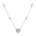 Constellation Moissanite Station Heart Necklace in Sterling Silver