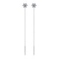 Line 1 Carat Moissanite Threader Earrings in Sterling Silver