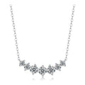 Arc Moissanite Bar Necklace in Sterling Silver