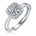 Cushion Grand 1 Carat Moissanite Halo Ring in Sterling Silver