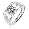 Signet 1 Carat Moissanite Men's Ring in Sterling Silver