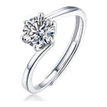 Sway 1 Carat Moissanite Solitaire Ring in Sterling Silver