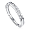 Twist Moissanite Band Ring in Sterling Silver