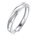 Ribbon Moissanite Band Ring in Sterling Silver