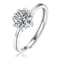Crown 1 Carat Moissanite Solitaire Ring in Sterling Silver