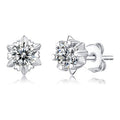 Crown 1 Carat Moissanite Stud Earrings in Sterling Silver
