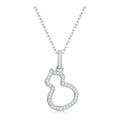 Gourd Moissanite Pavé Pendant Necklace in Sterling Silver