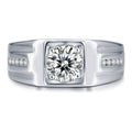 Bastion 1 Carat Moissanite Men's Ring in Sterling Silver