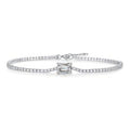 Baguette 1 Carat Moissanite Chain Bracelet in Sterling Silver