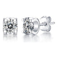 Square Set 0.5 Carat Moissanite Stud Earrings in Sterling Silver