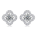 Clover 0.5 Carat Moissanite Halo Stud Earrings in Sterling Silver