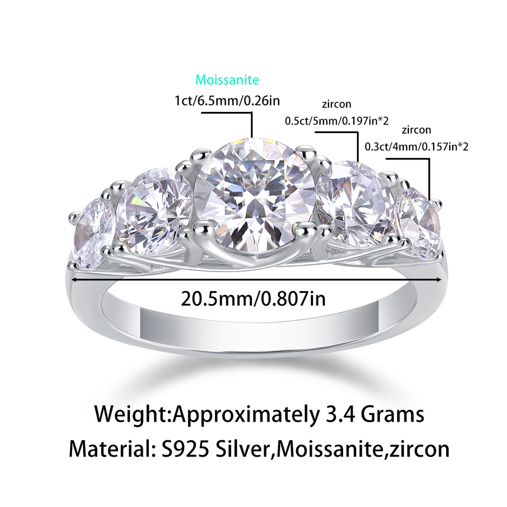 Devotion Moissanite Ring in S925 Sterling Silver