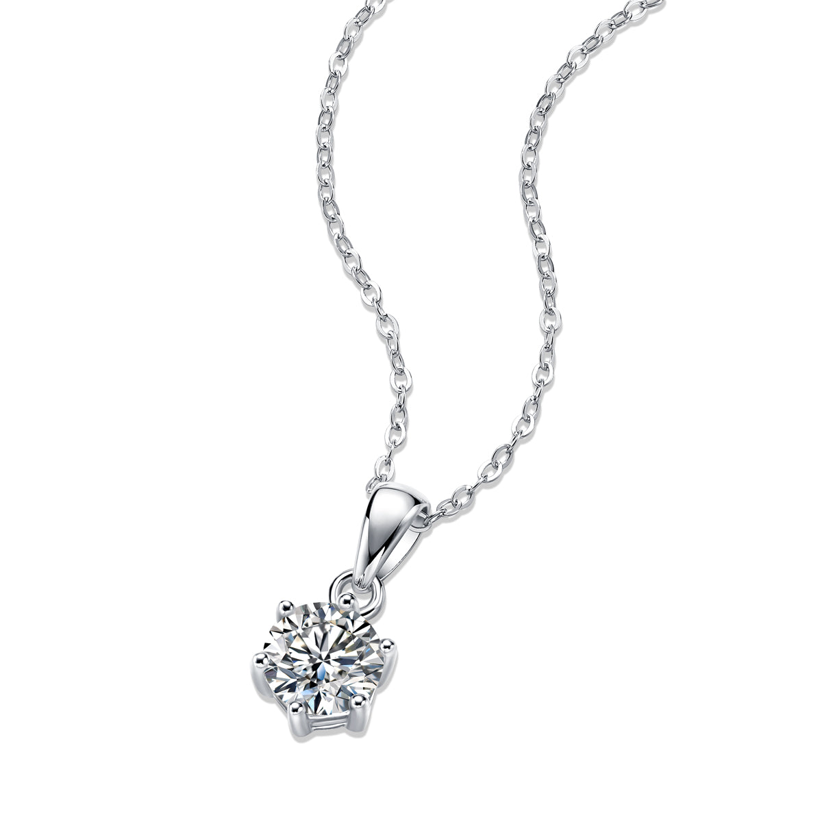 Declaration 2ct Moissanite Pendant Necklace in S925 Sterling Silver