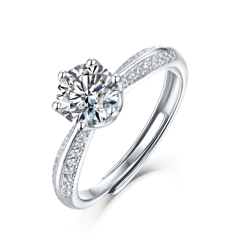Banbi 1ct Moissanite Solitaire Ring in S925 Sterling Silver