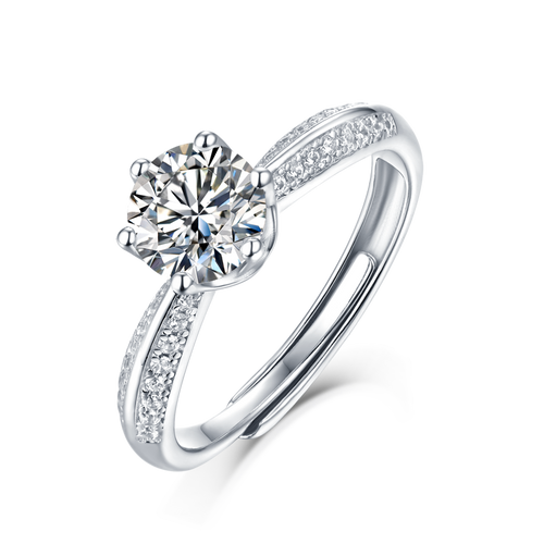 Banbi 1ct Moissanite Solitaire Ring in S925 Sterling Silver