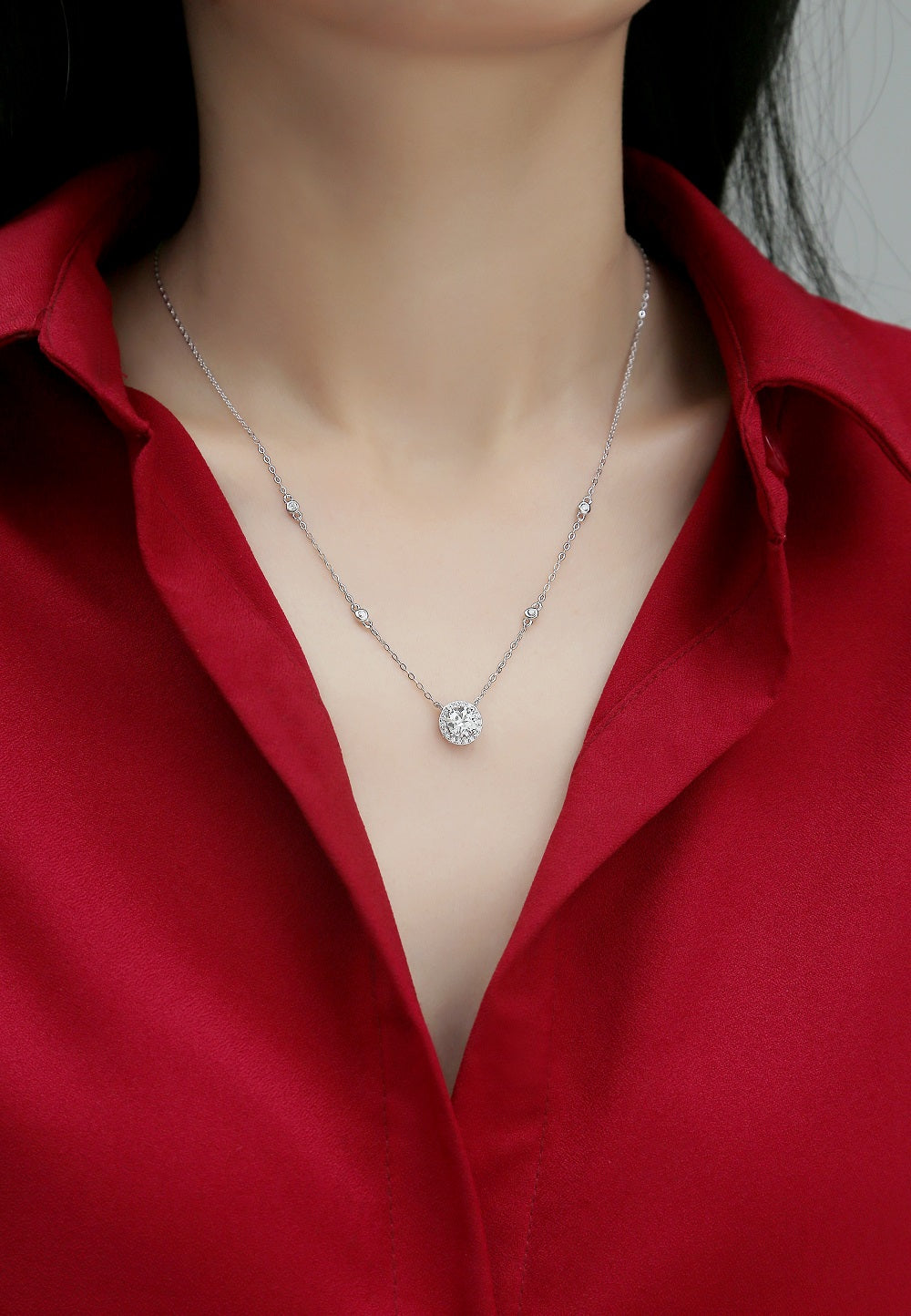 Stardust 3ct Moissanite Pendant Necklace in S925 Sterling Silver