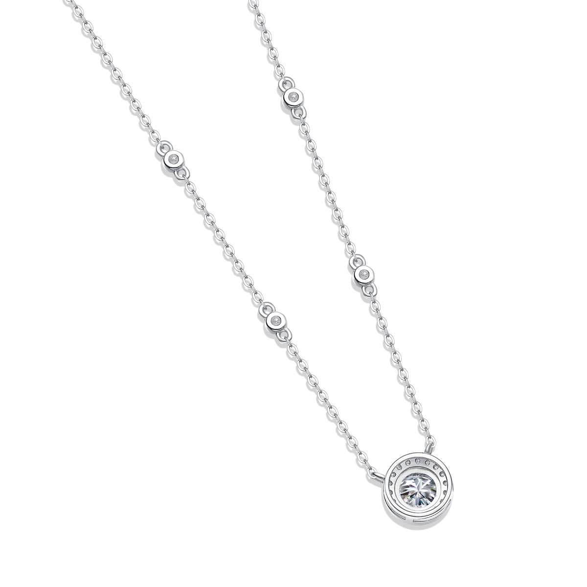 Stardust 3ct Moissanite Pendant Necklace in S925 Sterling Silver