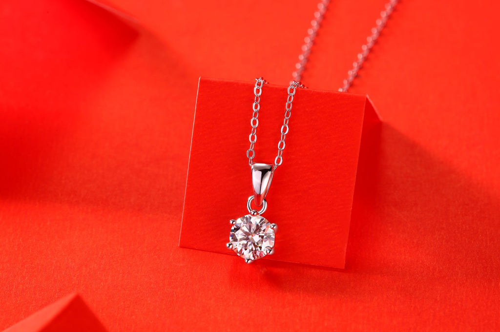 Declaration 2ct Moissanite Pendant Necklace in S925 Sterling Silver