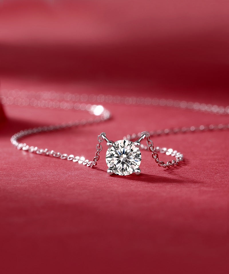 Forever Bond 2ct Moissanite Pendant Necklace in S925 Sterling Silver