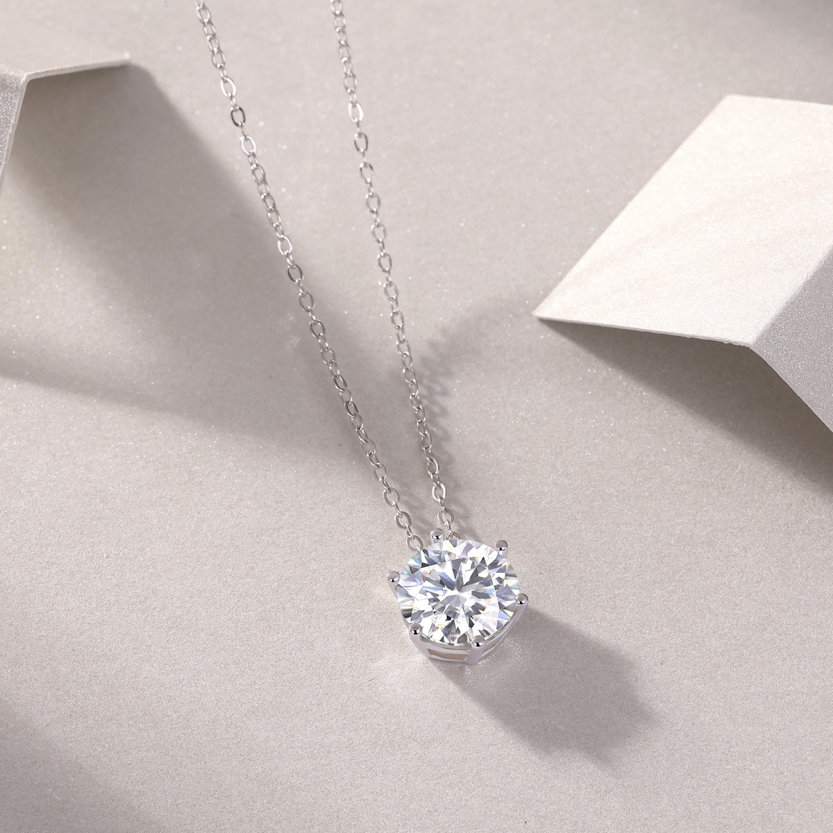 Afternoon Moissanite Pendant Necklace in S925 Sterling Silver