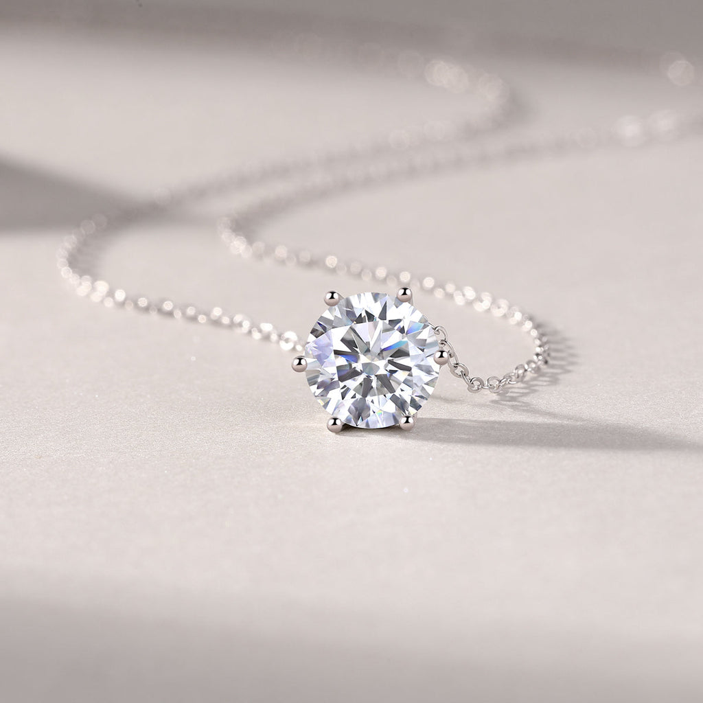 Afternoon Moissanite Pendant Necklace in S925 Sterling Silver