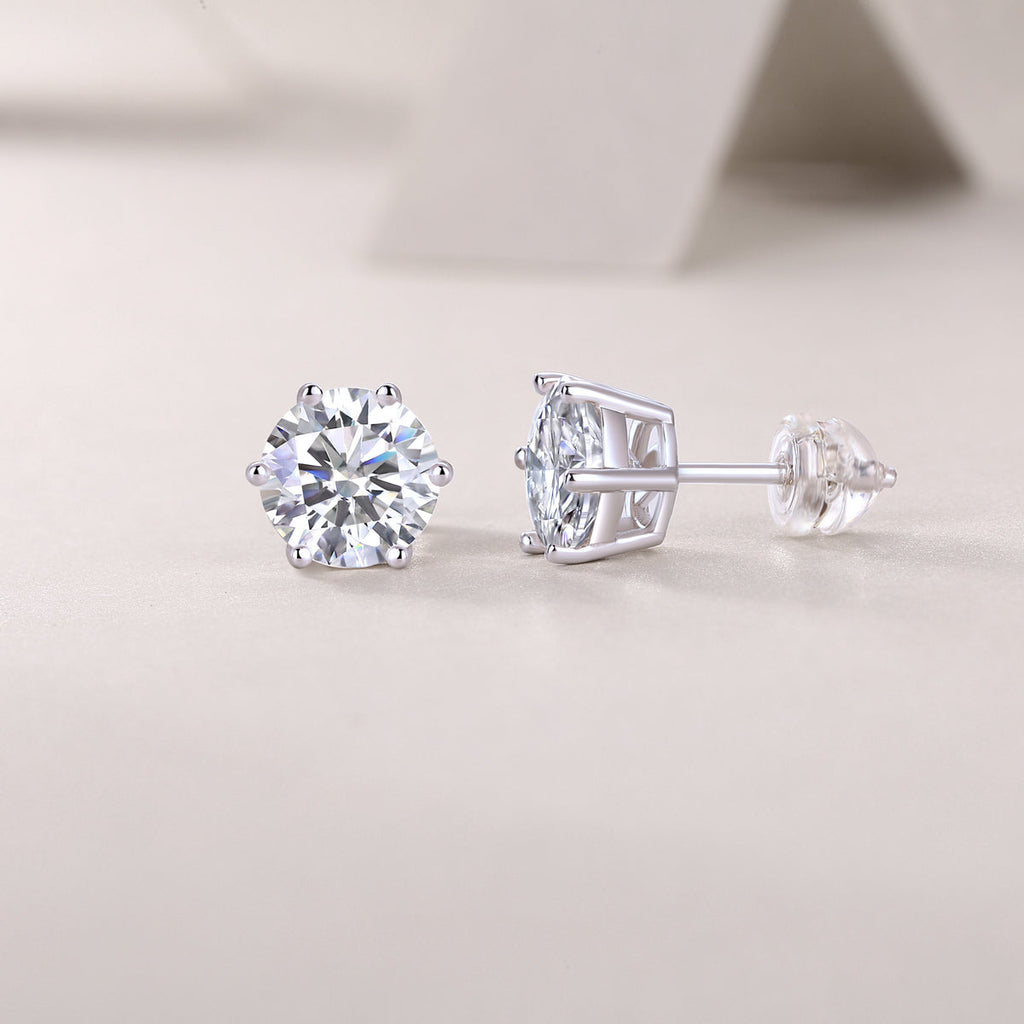 Serene 1ct Moissanite Stud Earrings in S925 Sterling Silver
