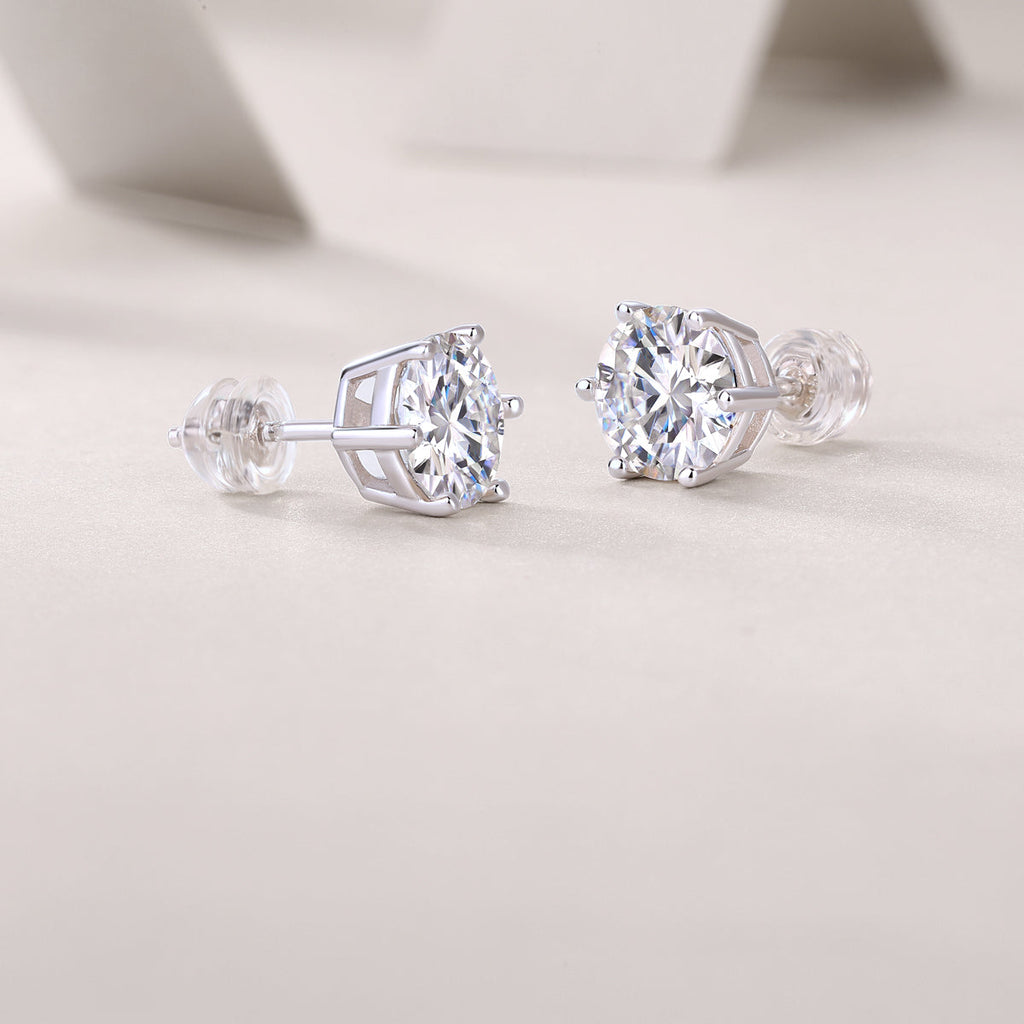 Serene 1ct Moissanite Stud Earrings in S925 Sterling Silver