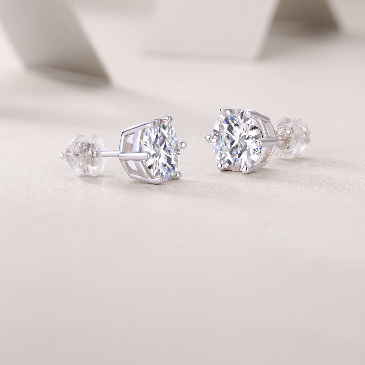 Serene 0.5ct Moissanite Stud Earrings in S925 Sterling Silver