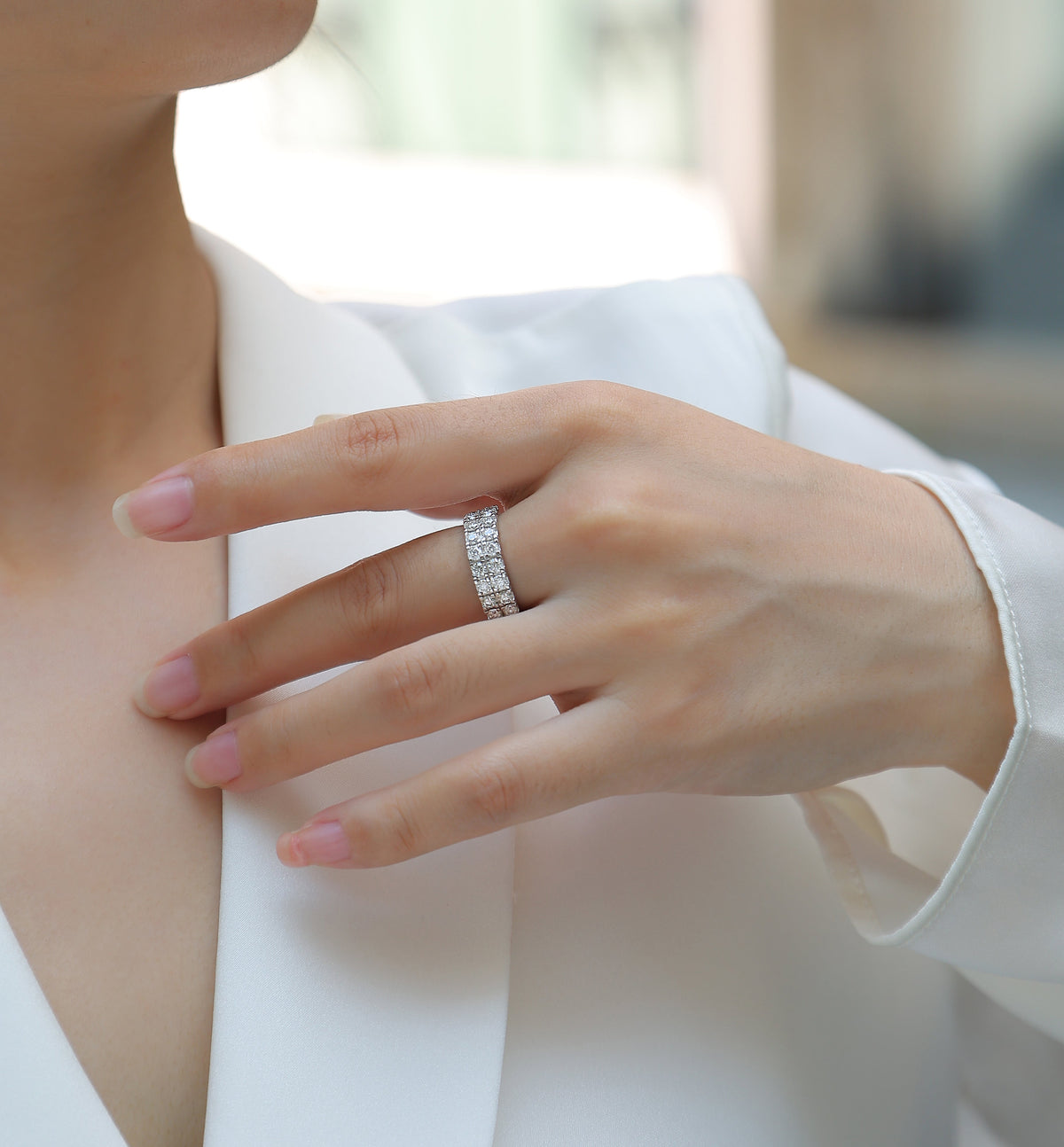 Starry Night Moissanite Ring in S925 Sterling Silver