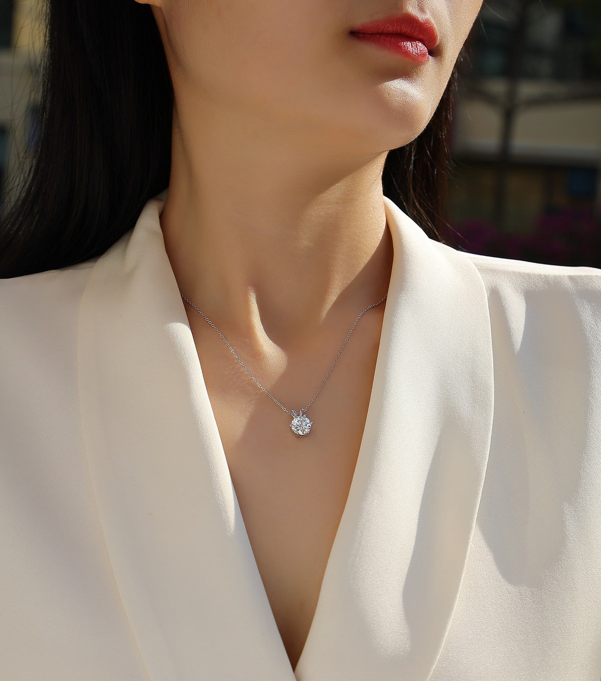Romantic Token Moissanite Pendant Necklace in S925 Sterling Silver