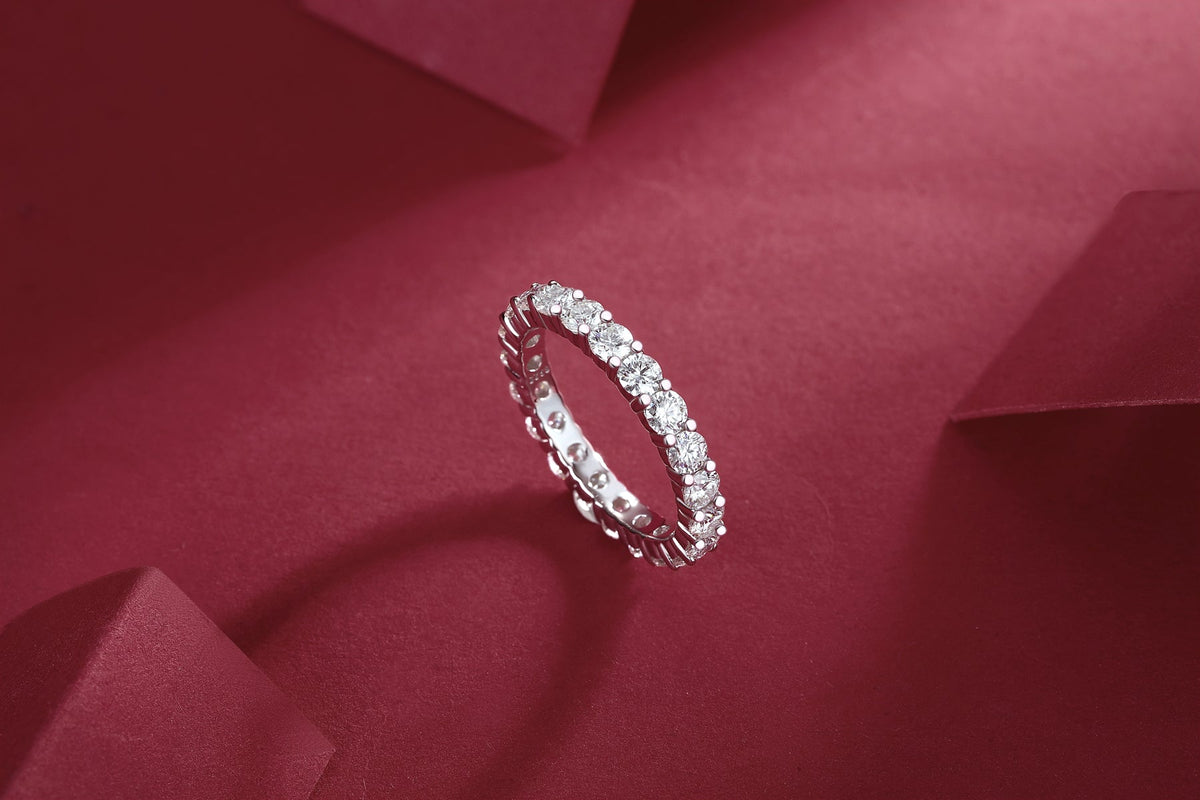 Shimmer Moissanite Ring in S925 Sterling Silver