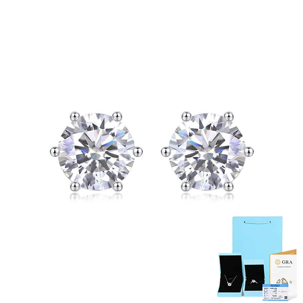 Serene 1ct Moissanite Stud Earrings in S925 Sterling Silver