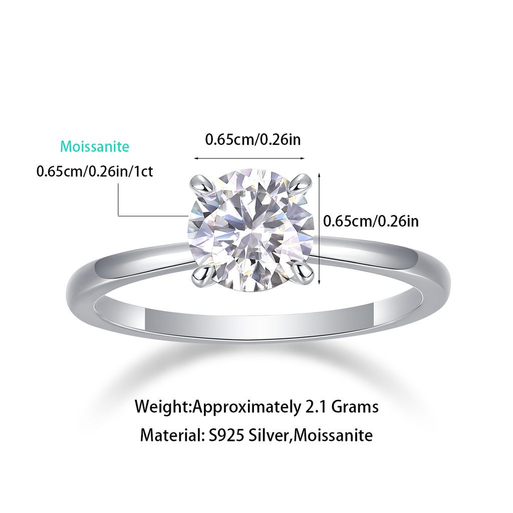 Vow 2ct Moissanite Solitaire Ring in S925 Sterling Silver