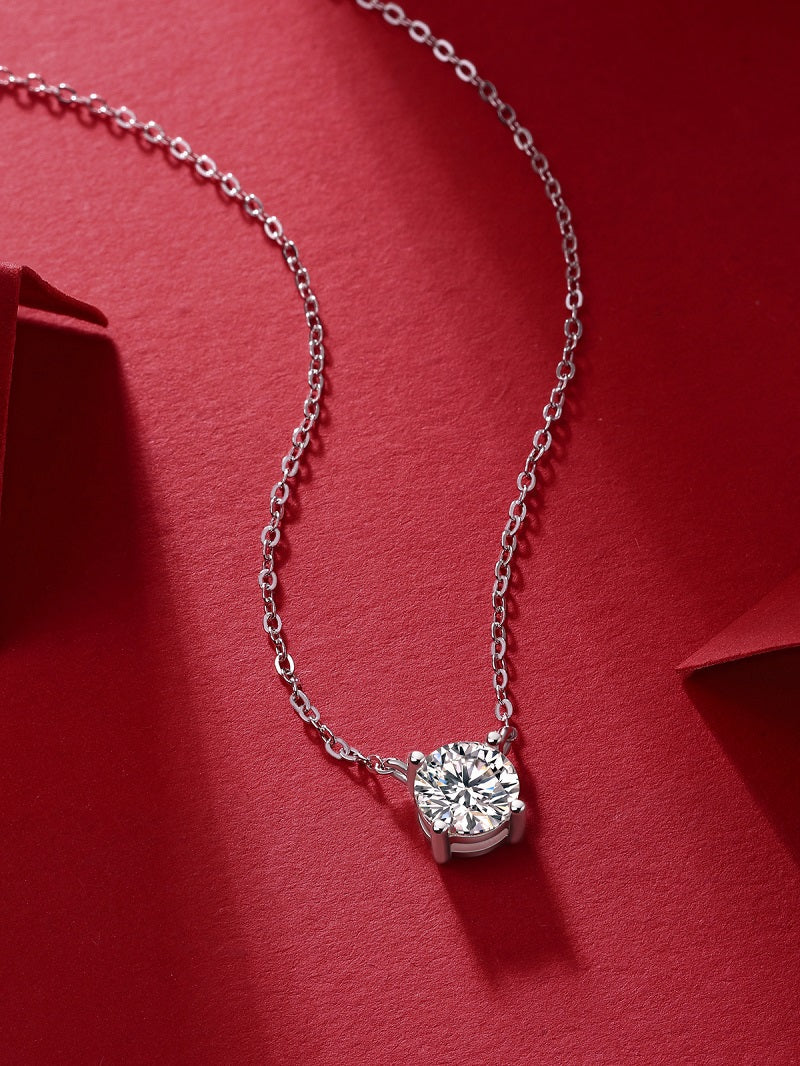 Forever Bond 2ct Moissanite Pendant Necklace in S925 Sterling Silver