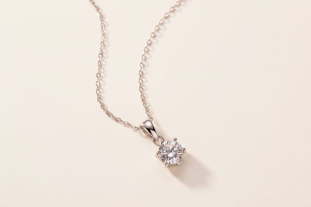 Declaration 1ct Moissanite Pendant Necklace in S925 Sterling Silver
