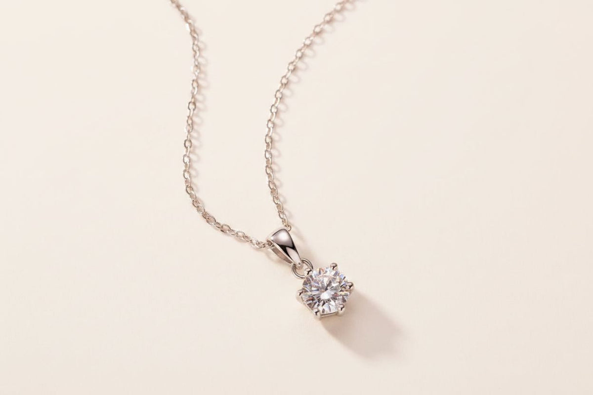 Declaration 1ct Moissanite Pendant Necklace in S925 Sterling Silver
