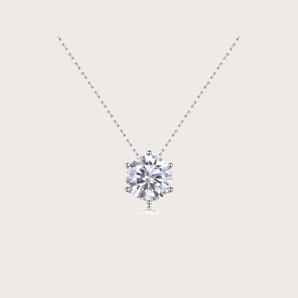 Afternoon Moissanite Pendant Necklace in S925 Sterling Silver
