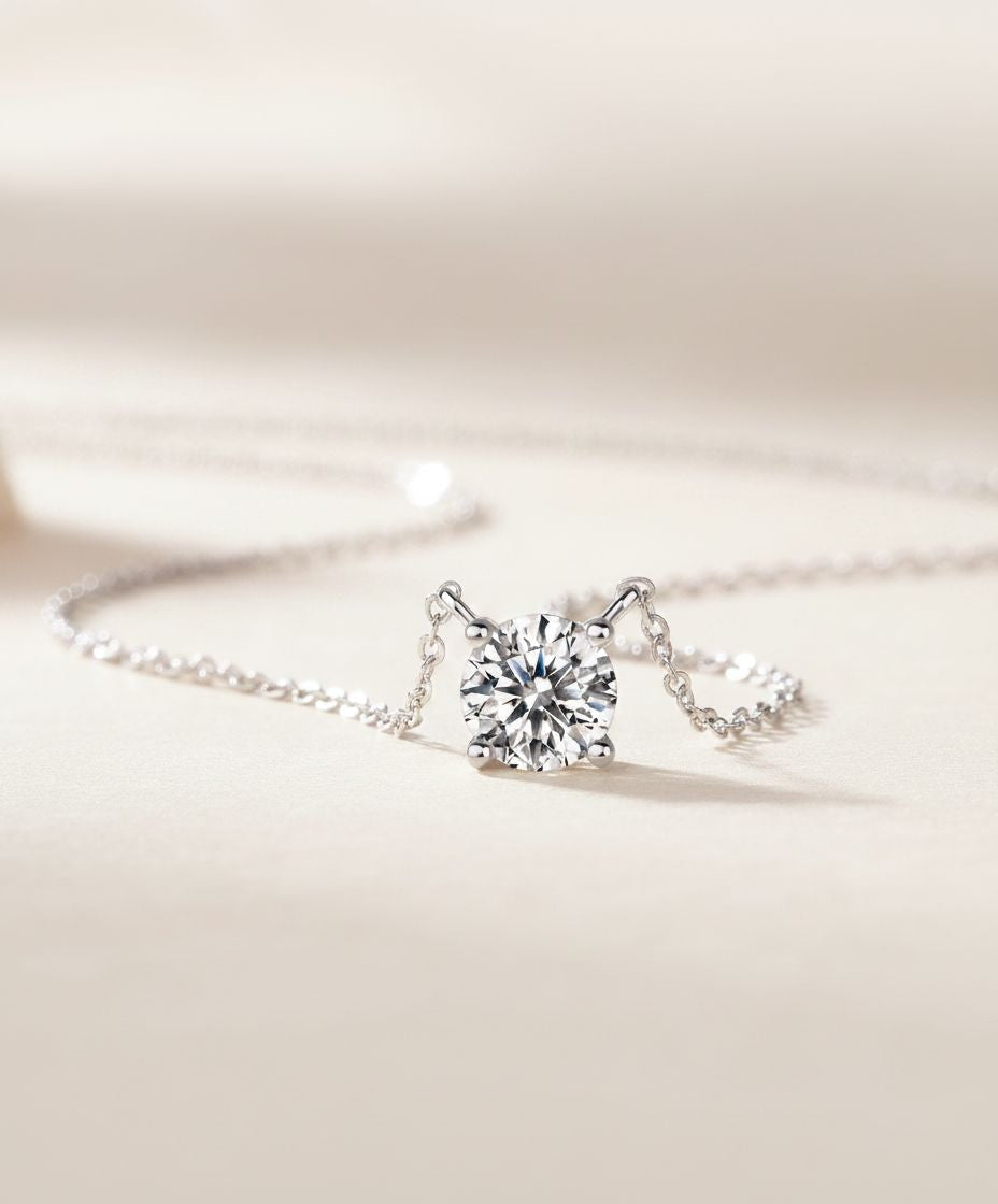 Forever Bond 1ct Moissanite Pendant Necklace in S925 Sterling Silver